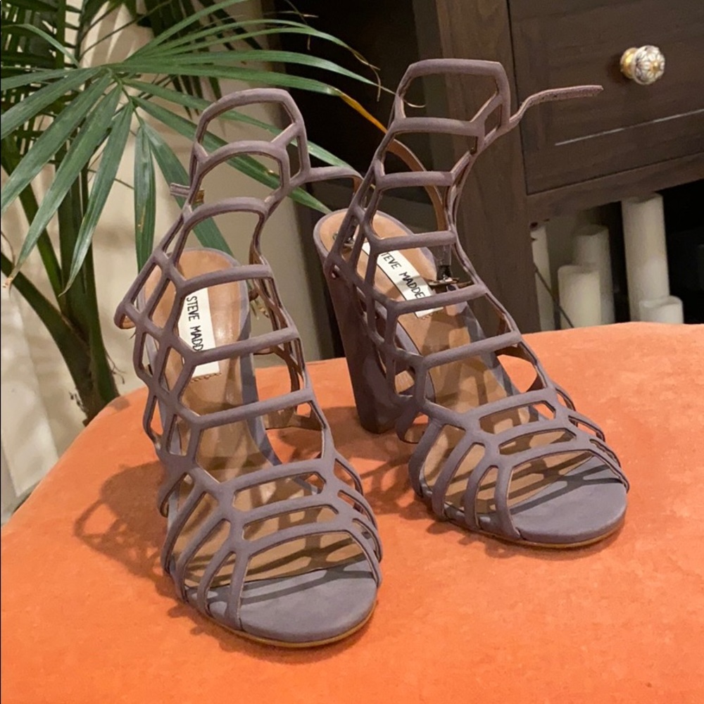 Steve Madden strapped purple heels